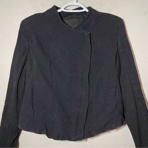 Anthropologie Blank NYC Mesh Detail BlackCrepe Jacket size M - Picture 8 of 10